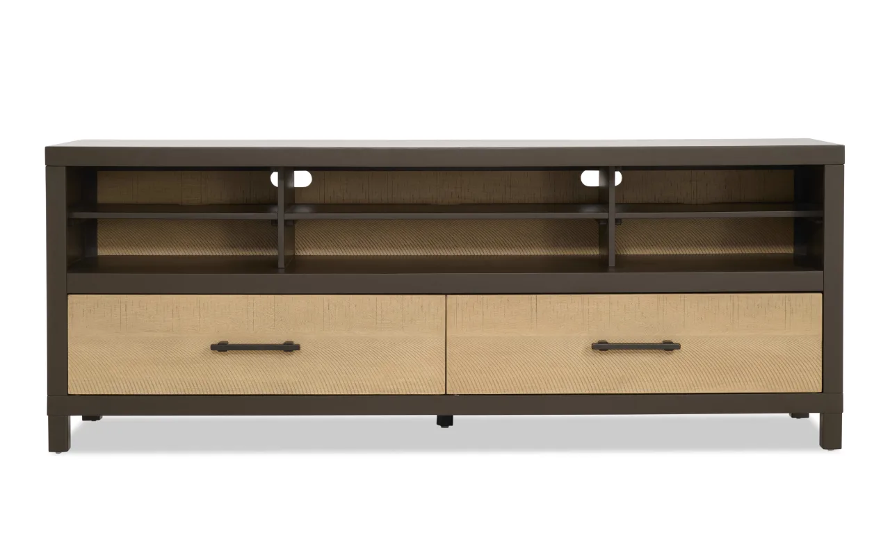 Fusion 70'' Brown & Natural Fully Assembled Storage TV Stand
