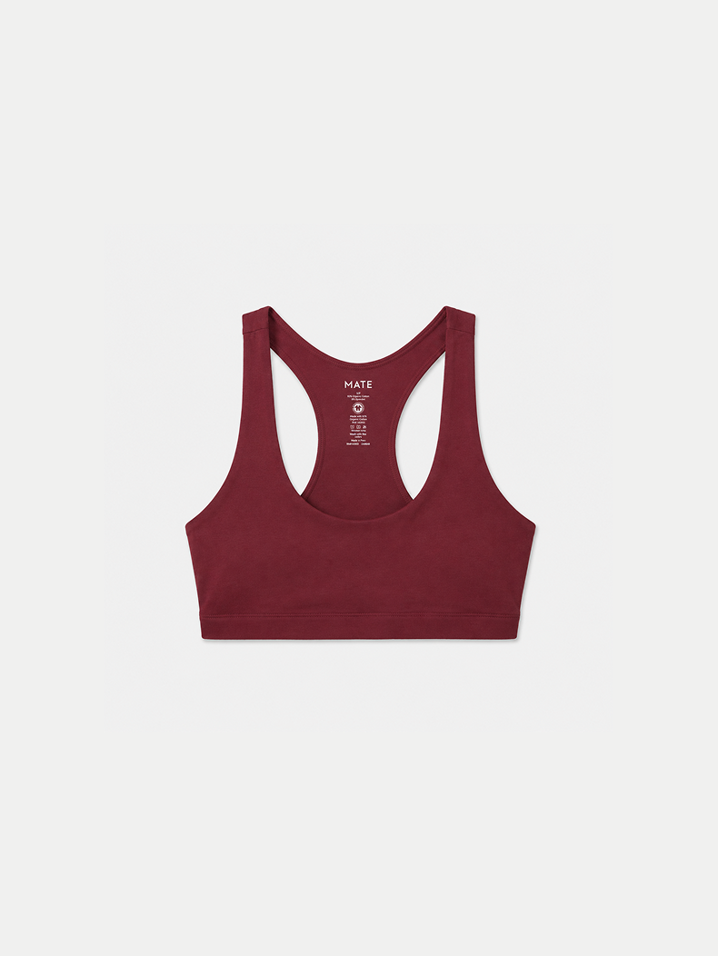 Organic Stretch Scoop Bra in Mulberry