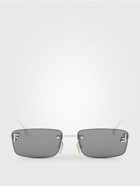 Fendi First Crystal Rectangular Sunglasses