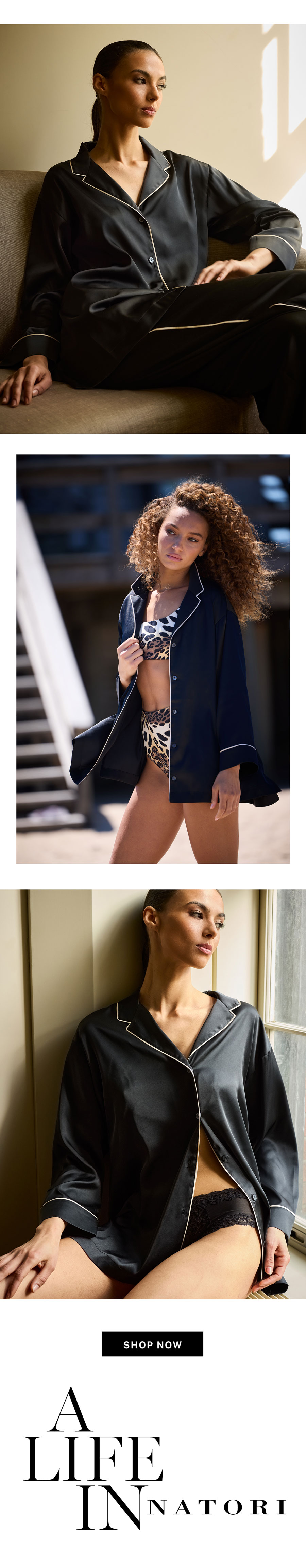 An elevated essential inspired by classic pajama styling.