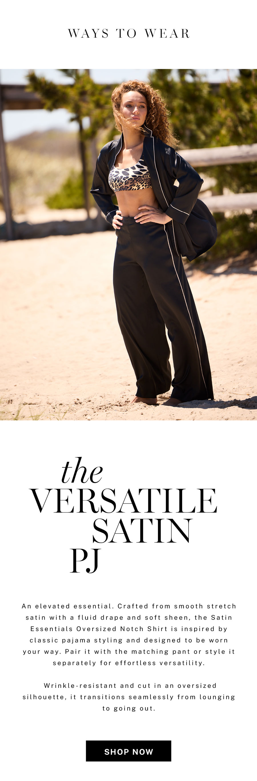 An elevated essential inspired by classic pajama styling.