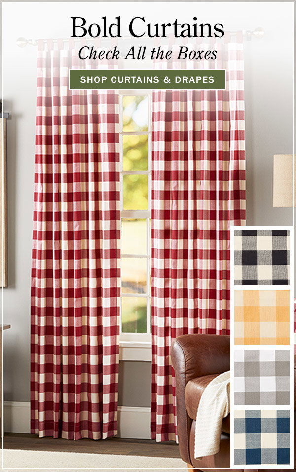 Bold Curtains Check All the Boxes. Shop Curtains & Drapes. Buffalo Check Tab Top Curtains