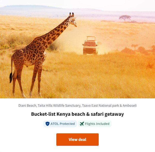 Bucket-list Kenya beach & safari getaway