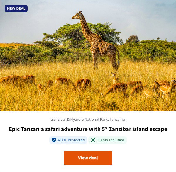 Epic Tanzania safari adventure with 5* Zanzibar island escape