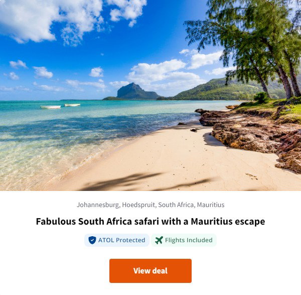 Fabulous South Africa safari with a Mauritius escape