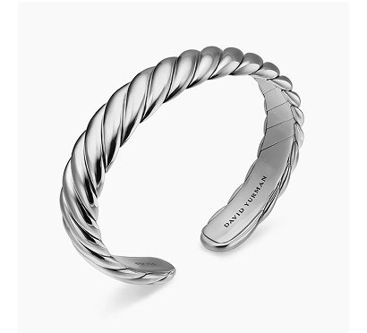 Sculpted Cable Flex BraceletSterling Silver, 11mm