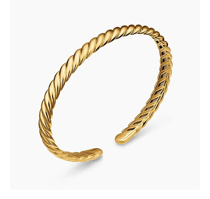 Sculpted Cable Flex Bracelet18K Yellow Gold, 5mm