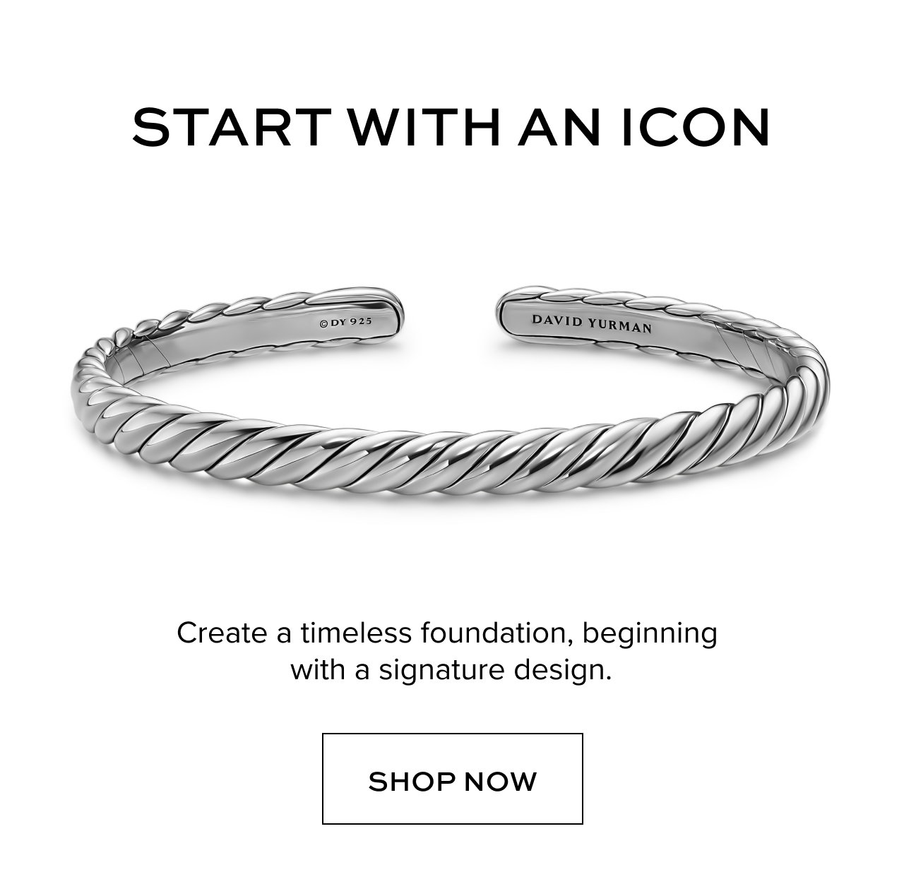 Sculpted Cable Flex Bracelet - Create a timeless foundation, beginning with a signature design.