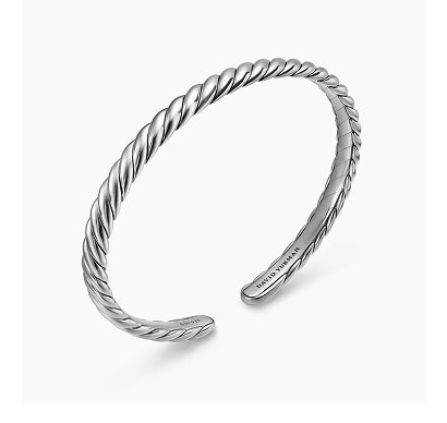 Sculpted Cable Flex BraceletSterling Silver, 5mm