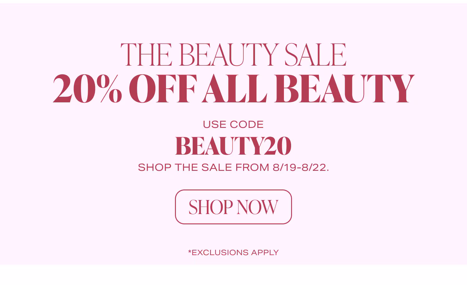 Shop 20% Off All Beauty