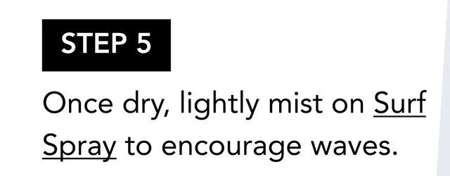 STEP 5 | Once dry, lightly mist on Surf Spray to encourage waves.