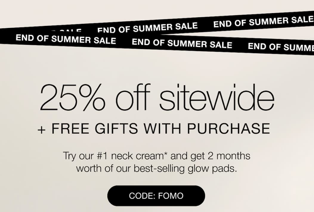 StriVectin End Of Summer Sale 25% off sitewide + Free Gifts With Purchase, code: FOMO