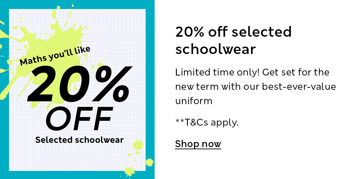 20% off schoolwear