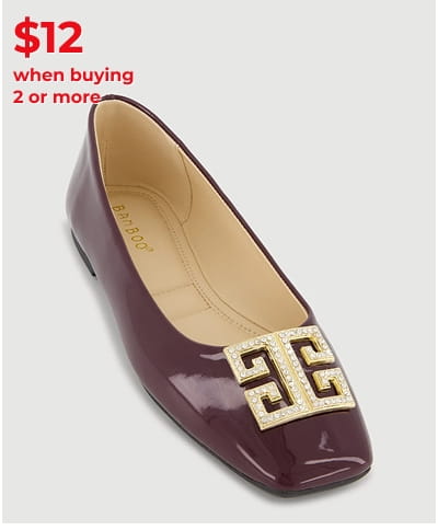 Shop Rhinestone Greek Key Pendant Faux Leather Flats