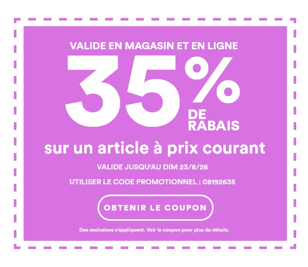 Coupon illustré – Cliquez ici pour obtenir votre coupon – Des exclusions s’appliquent. Voir le coupon pour obtenir des détails.