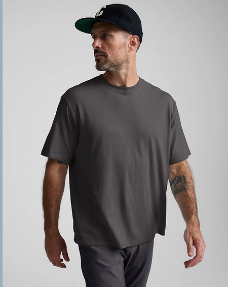 SoftKnit Men's Cotton Tee in Black Ash