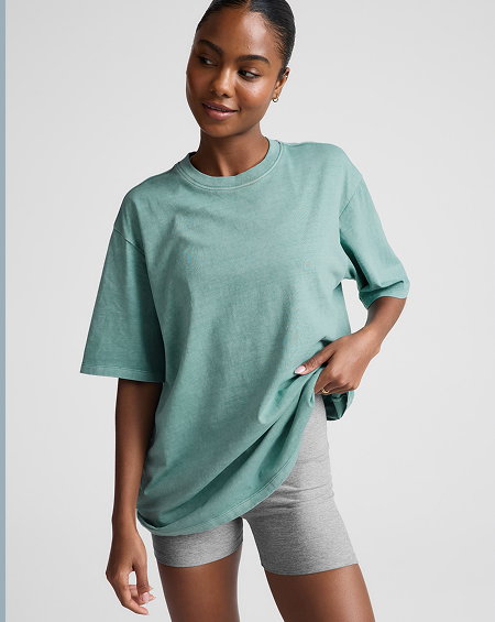 SoftKnit Better Than Ever Oversized Cotton Tee in White