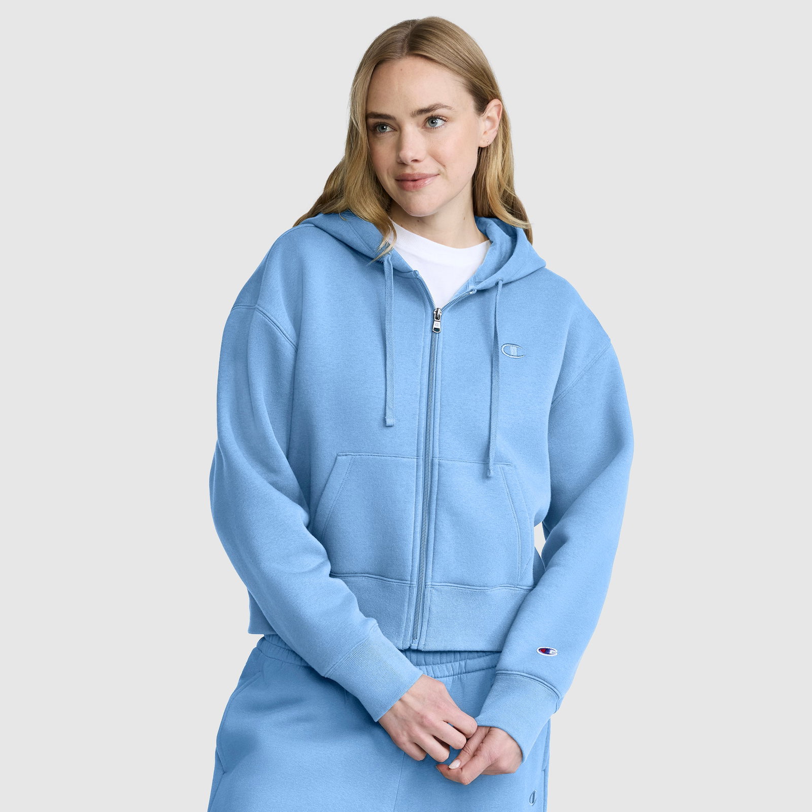 Image of Cropped Zip-Up Hoodie