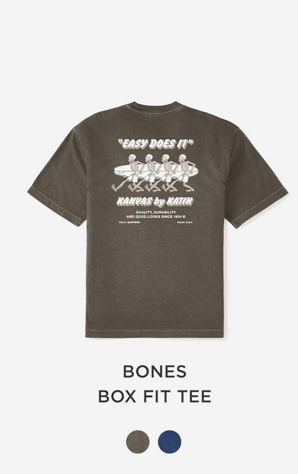 Photo of Bones Box Fit Tee in Lead Vintage Wash color.