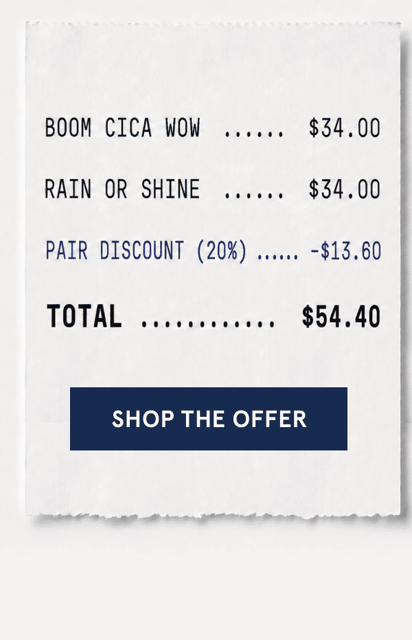 Boom Cica Wow + Rain Or Shine