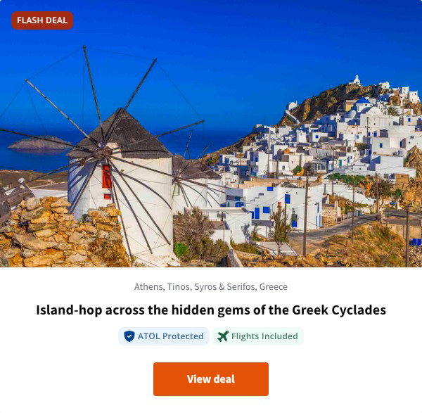 Island-hop across the hidden gems of the Greek Cyclades