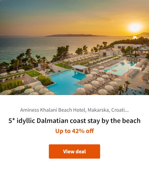 5* idyllic Dalmatian coast stay by the beach