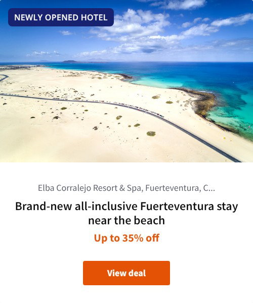 Brand-new all-inclusive Fuerteventura stay near the beach
