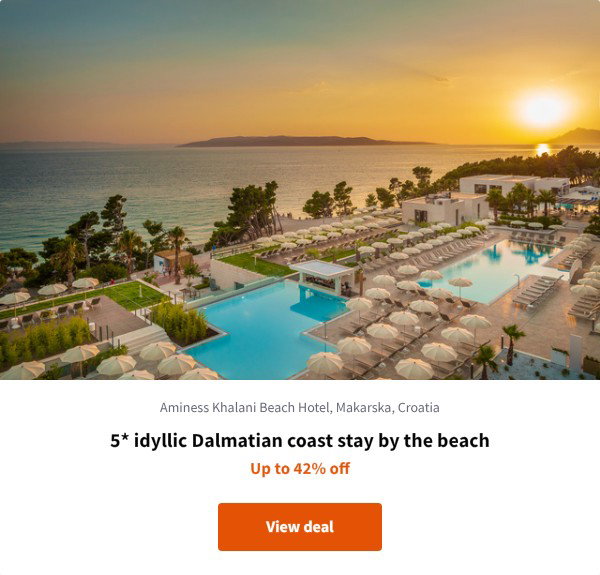 5* idyllic Dalmatian coast stay by the beach