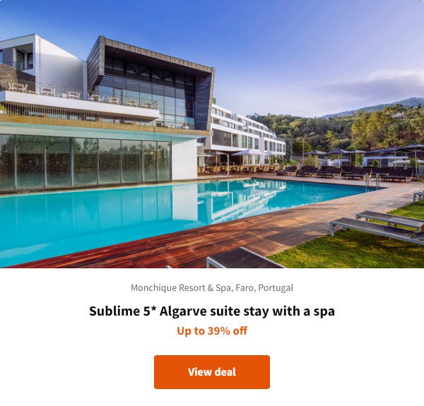 Sublime 5* Algarve suite stay with a spa