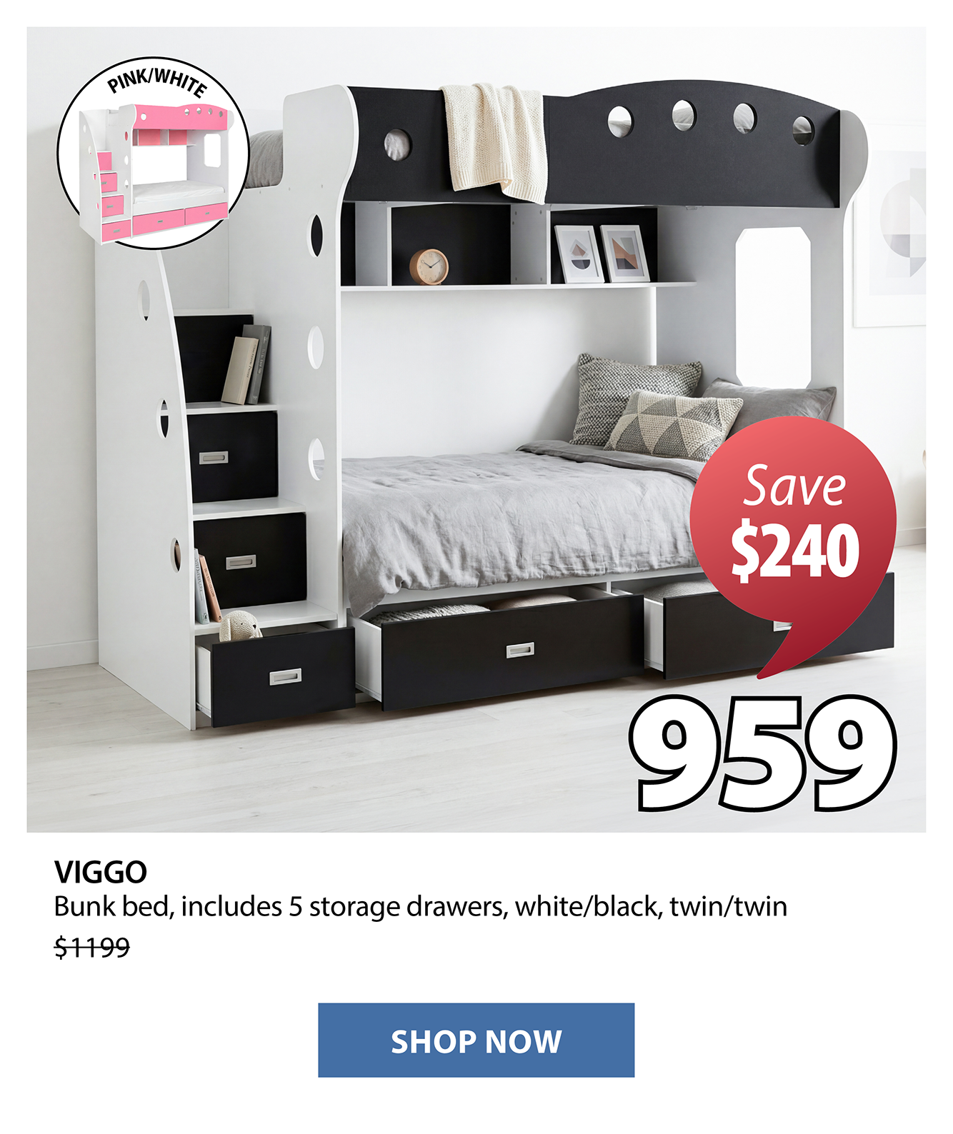 VIGGO Bunk bed | Save $240