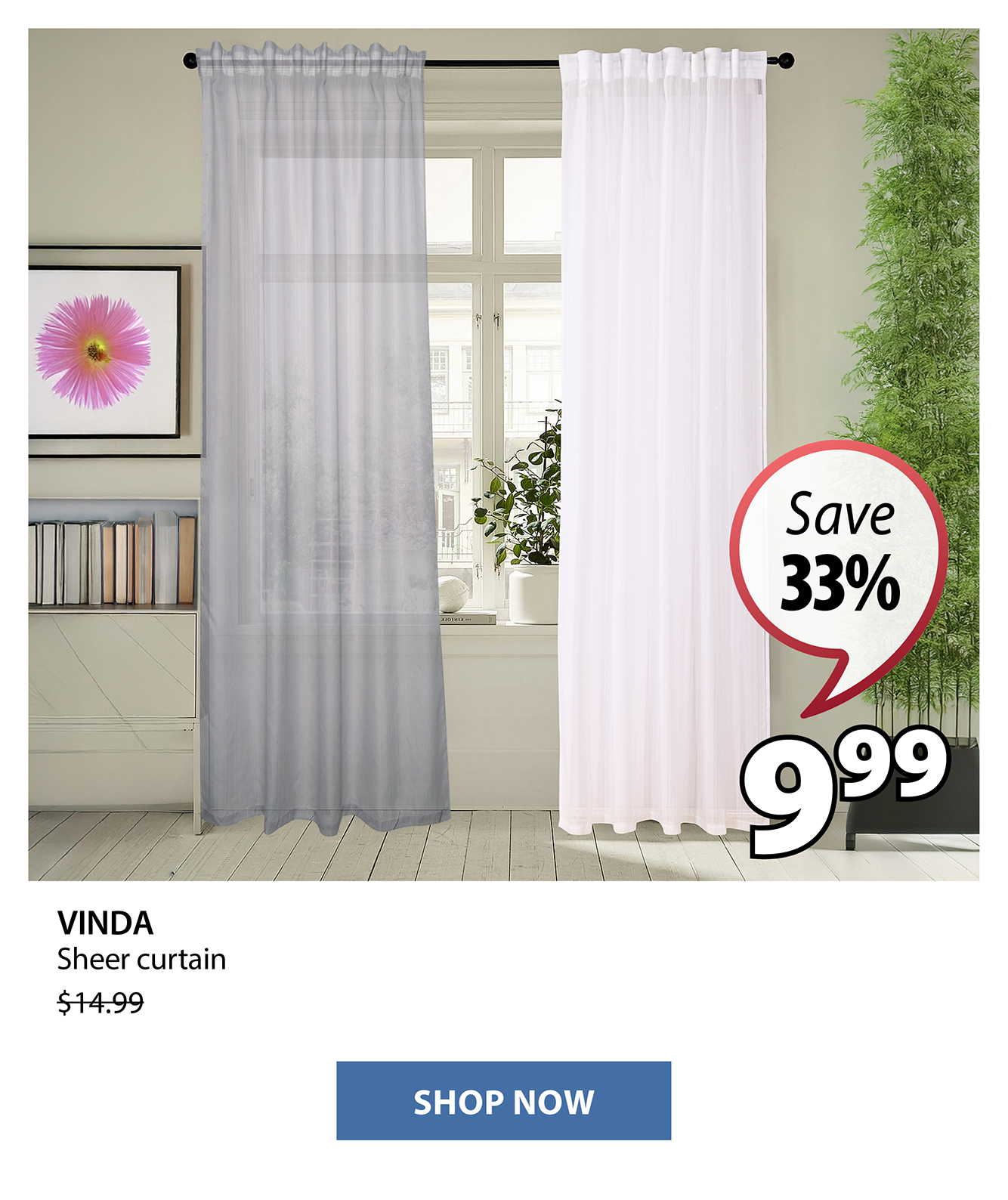 VINDA Sheer curtain | Save 33%