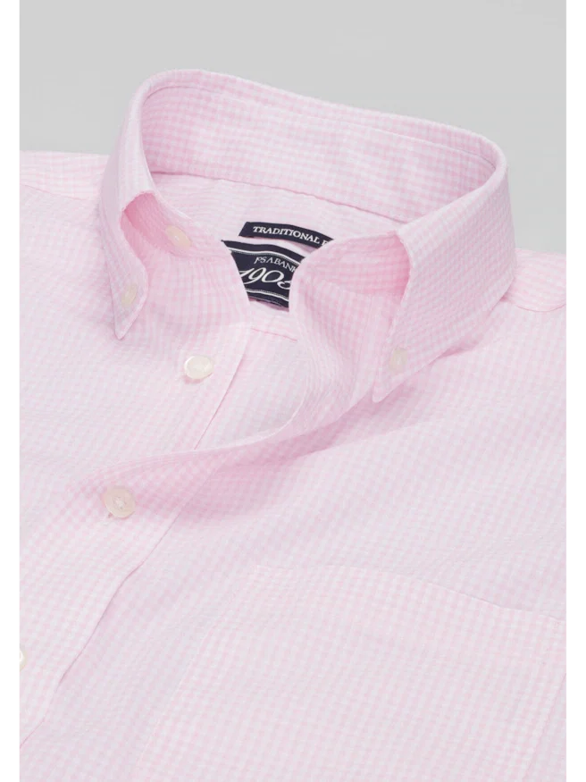 1905 Collection Traditional Fit Button-Down Collar Check Dress Shirt
