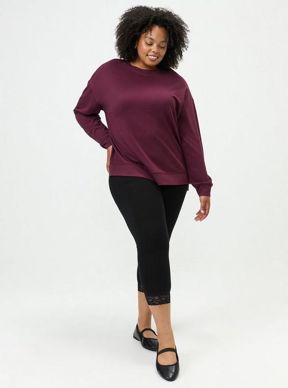 Crop Lace Hem Pocket Legging