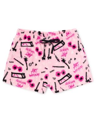 Art Was Here Pink Plush Lounge Shorts - Terrifier
