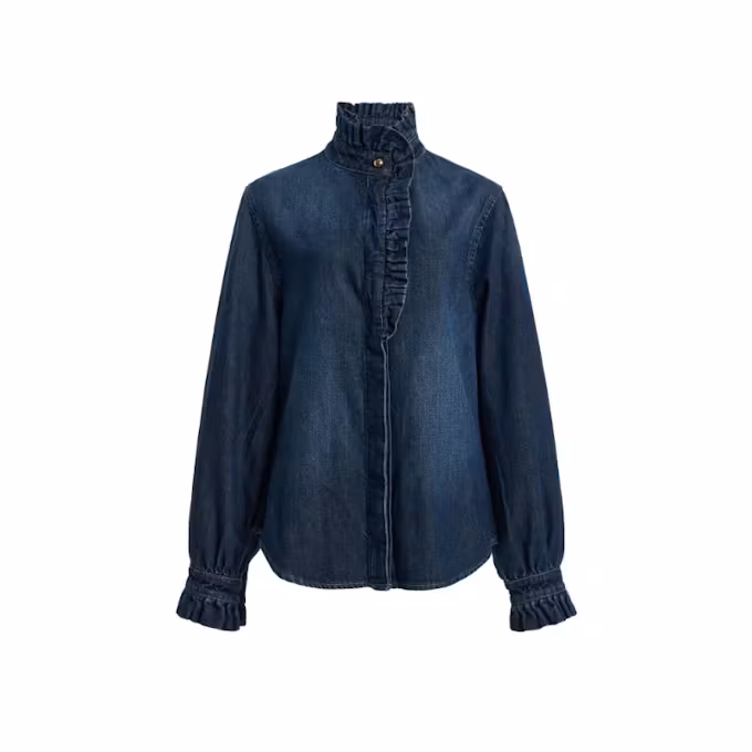 DL Aura Ruffle Denim Shirt