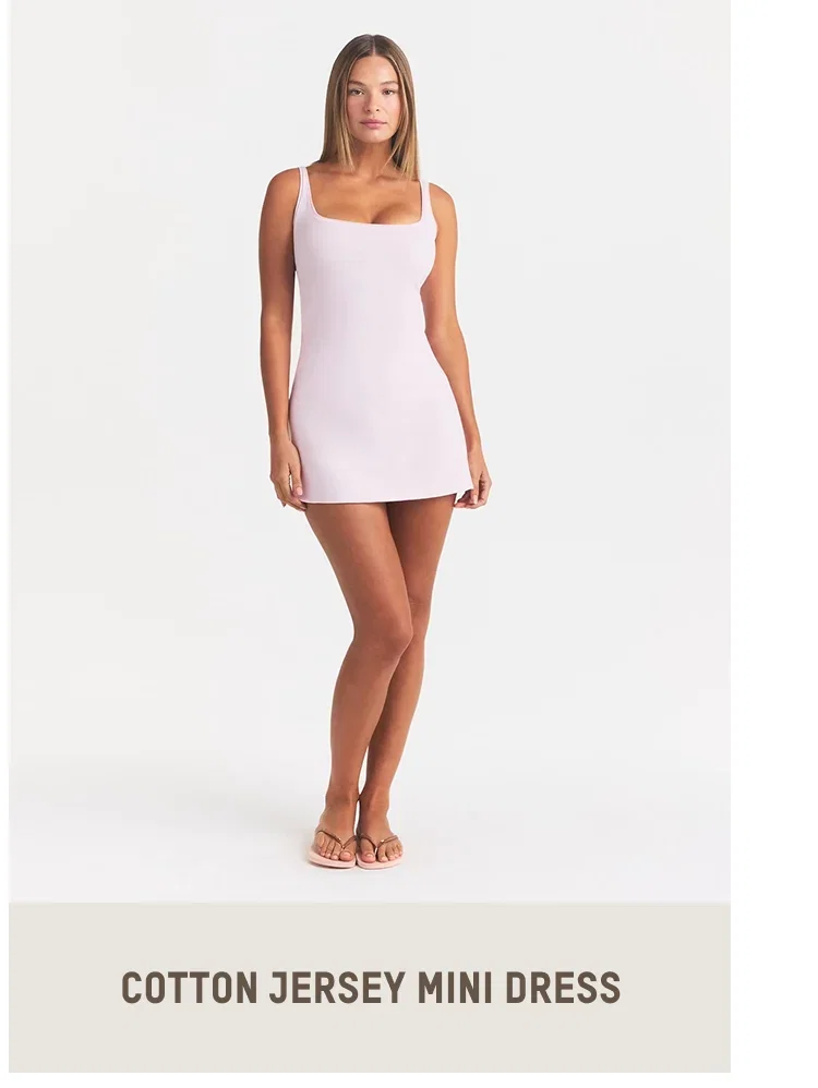 COTTON JERSEY MINI DRESS