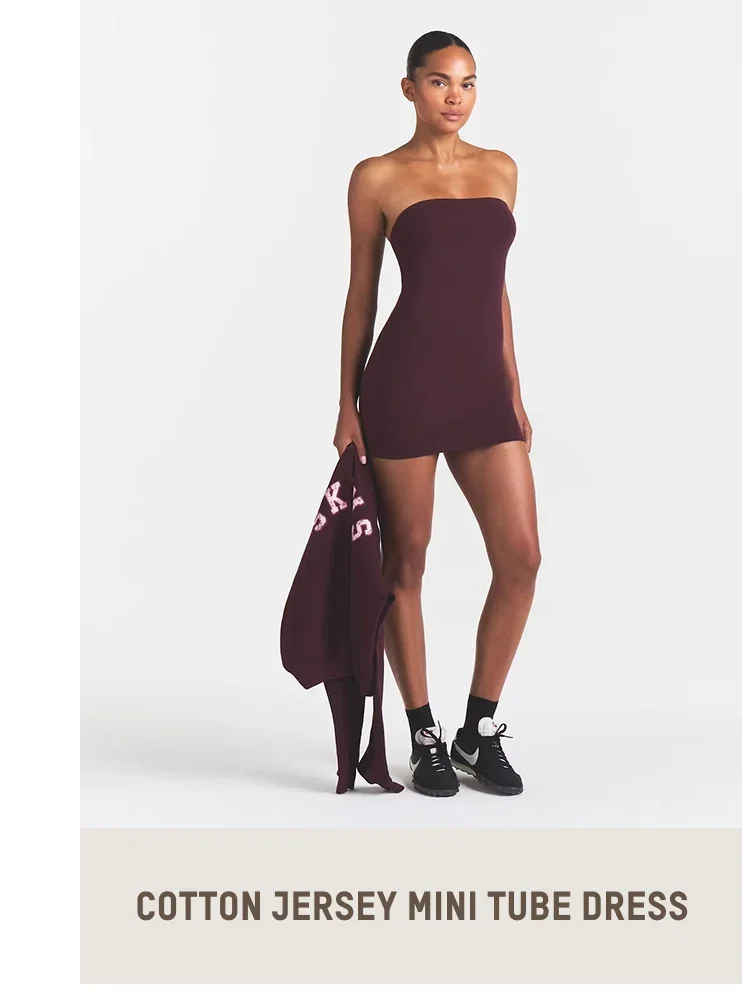 COTTON JERSEY MINI TUBE DRESS