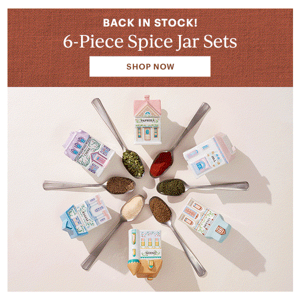 BACK IN STOCK!  6-Piece Spice Jar Sets  [SHOP NOW]