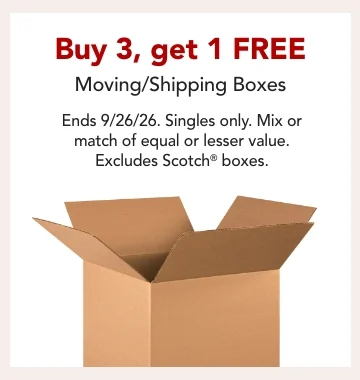buy 3, get 1 free moving boxes