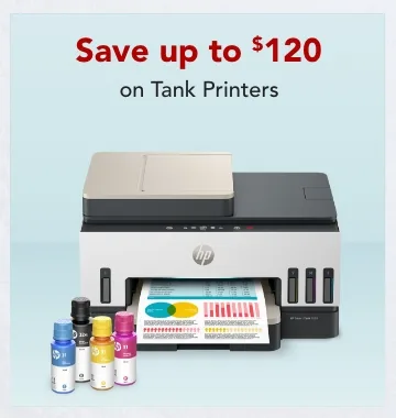 save up to $120 on tank printers
