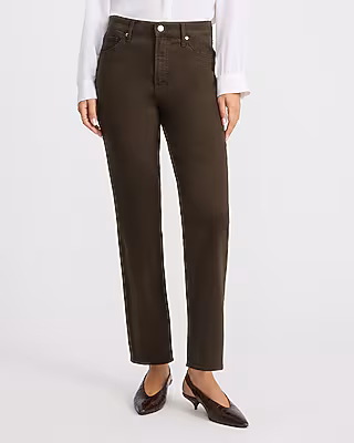 High Waisted Straight Ankle Jeans