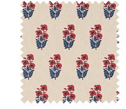 Leila Blue & Red Fabric by the Yard