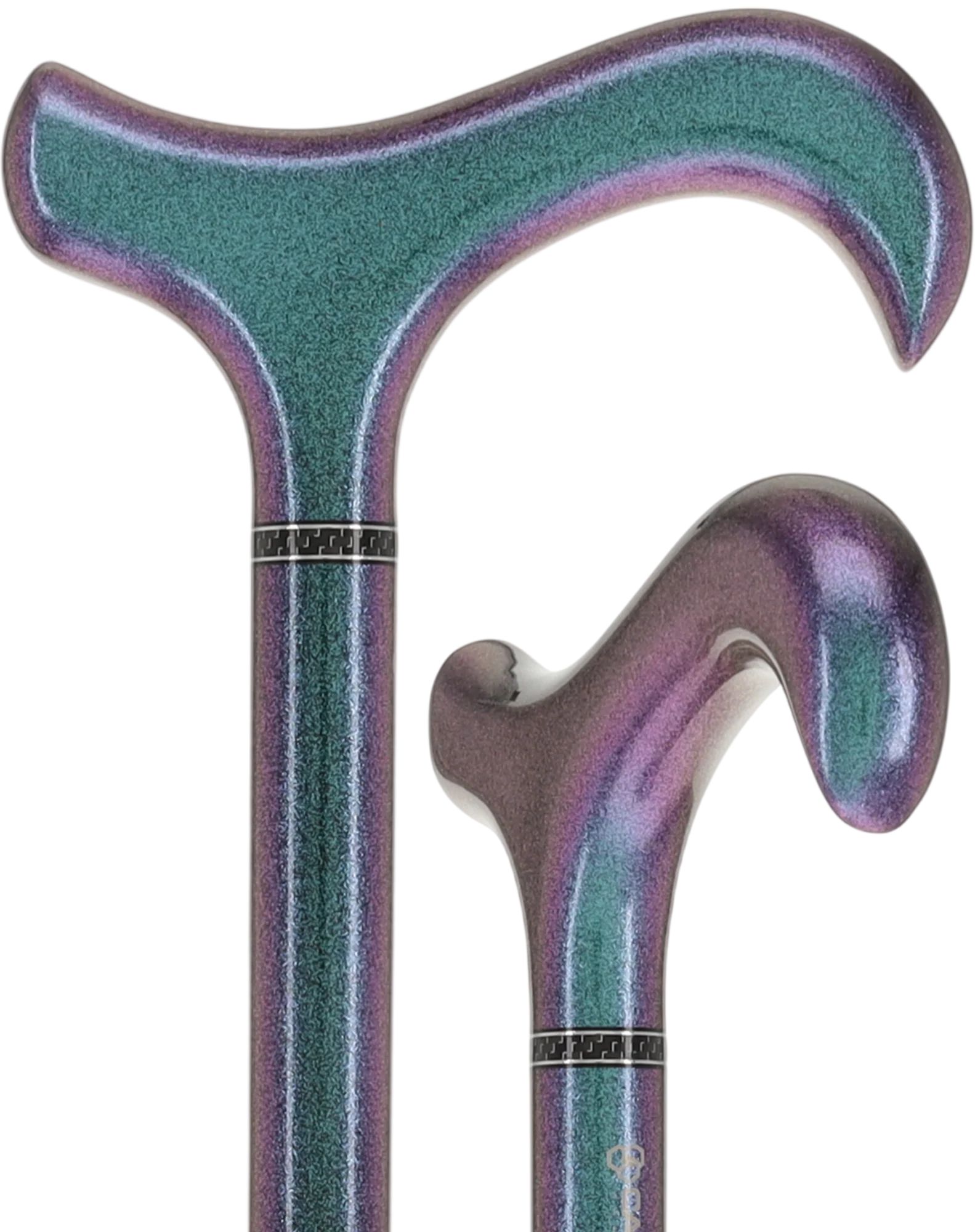 Image of The Northern Lights Metallic Derby Carbon Fiber Walking Cane