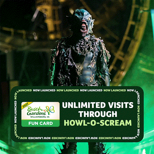 Busch Gardens Williamsburg and Water Country USA Fun Card Sale