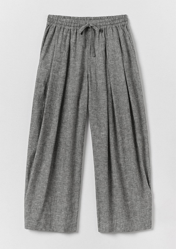 Carys Drawcord Linen Cotton Wide Leg Trousers