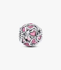 Pink Openwork Hearts Mom Charm
