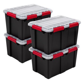 Sterilite 54 Quart Gasket Seal Latch Tote 4-Pack