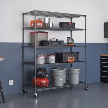 TRINITY 5-Tier Heavy Duty Wire Shelving Rack, 60-inch x 24-inch x 72-inch