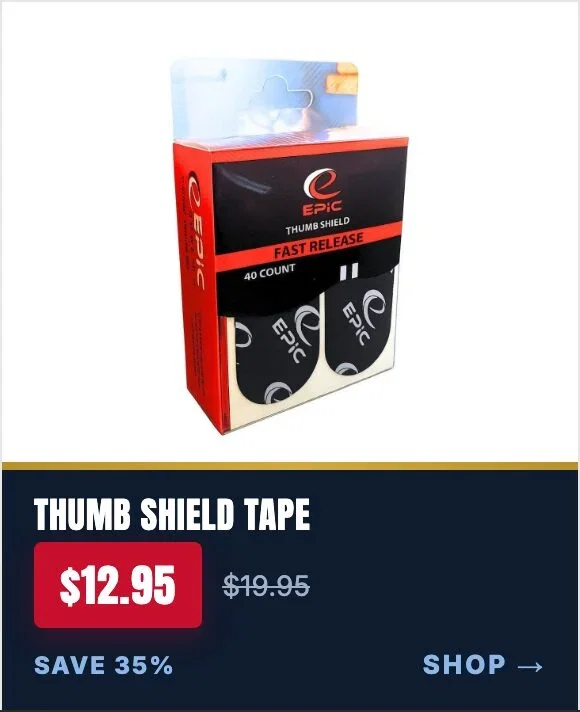 Epic Thumb Shield Protection Thumb Tape Black Fast 40 Piece Pack