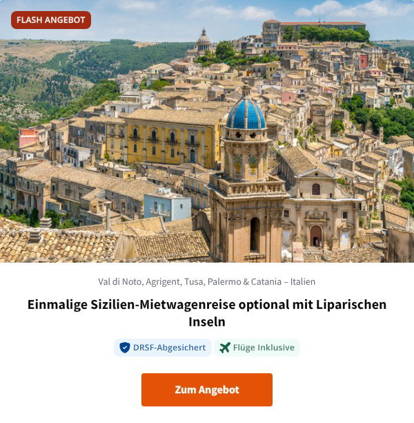 Einmalige Sizilien-Mietwagenreise optional mit Liparischen Inseln